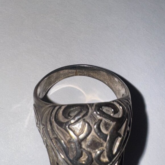 Sterling Silver Flame Skull Ring, Size 12 - Picture 6 of 15